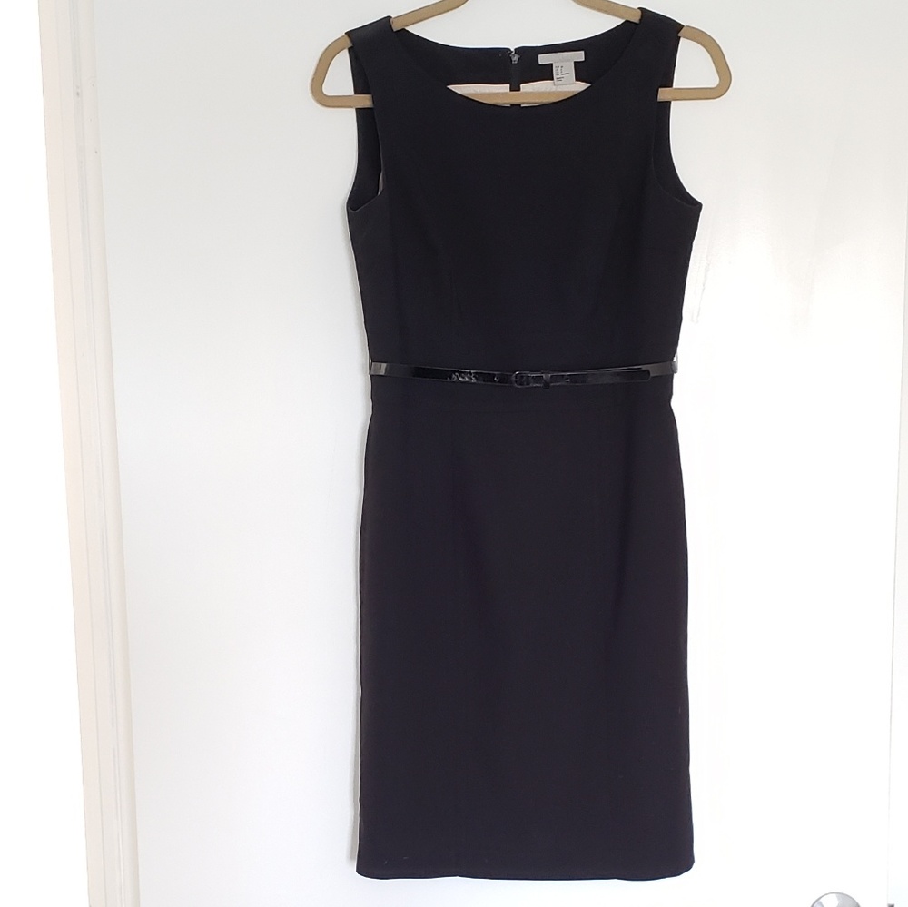 H&M Black Sheath Dress with Belt